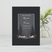 Invitation Moody Nordic Forest Wildflower Wedding (Debout devant)