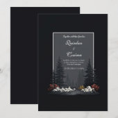 Invitation Moody Nordic Forest Wildflower Wedding (Devant / Derrière)
