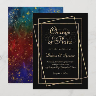 Invitation Moody Ombre   Bijoux ton Changement de plan Mariag