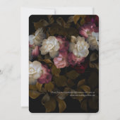 Invitation Moody Painted Florals Romantique Mariage (Dos)