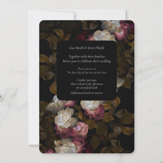 Invitation Moody Painted Florals Romantique Mariage (Devant)