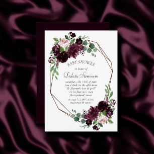 Invitation Moody Passion   Baby shower à vin violet spectacul