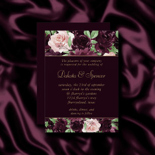 Invitation Moody Passion   Dramatique Rose de vin pourpre Gar