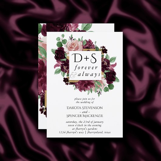 Invitation Moody Passion | Photo de monogramme de couronne vi