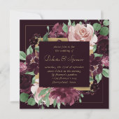 Invitation Moody Passion | Vin violet Dramatique Rose Wreath (Devant)