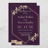 Invitation Moody Plum et Champagne (Devant / Derrière)