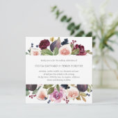 Invitation Moody Plum Floral et Fig Carré Mariage (Debout devant)