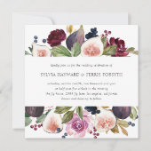 Invitation Moody Plum Floral et Fig Carré Mariage (Devant)