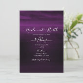 Invitation Moody Plum Purple Moderne Aquarelle Mariage (Debout devant)