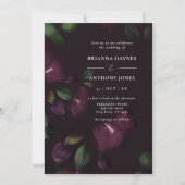 Invitation Moody Purple Bloom Grunge Mariage (Devant)