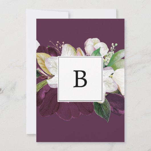 Invitation Moody Purple Blooms Le Mariage De (Dos)