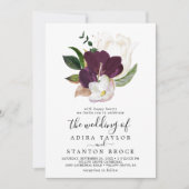 Invitation Moody Purple Blooms Le Mariage De (Devant)