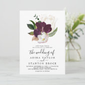 Invitation Moody Purple Blooms Le Mariage De (Debout devant)