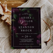 Invitation Moody Purple Blooms | Mariage Motif noir