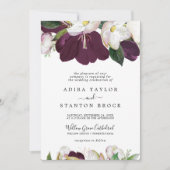 Invitation Moody Purple Blooms Mariage officiel (Devant)