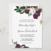 Invitation Moody Purple Blooms Mariage traditionnel (Devant)