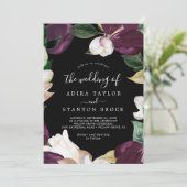 Invitation Moody Purple Blooms | Noir Le Mariage De (Debout devant)