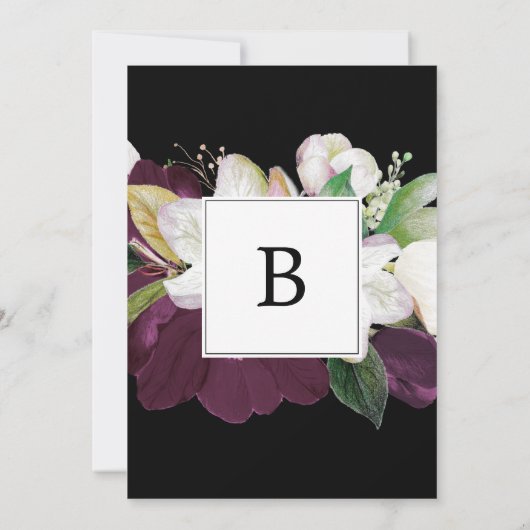 Invitation Moody Purple Blooms | Noir Le Mariage De (Dos)
