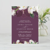 Invitation Moody Purple Blooms | Plum Mariage officiel (Debout devant)
