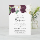 Invitation Moody Purple Blooms Réception de mariage (Debout devant)