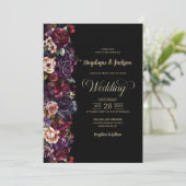 Invitation Moody Purple Burgundy Black FlorMariage (Debout devant)