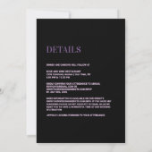 Invitation Moody Purple Floral tout en un seul Mariage (Dos)