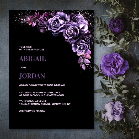 Invitation Moody Purple FlorMariage