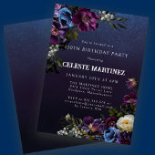 Invitation Moody Purple Flowers 100e anniversaire