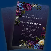 Invitation Moody Purple Flowers 18e anniversaire