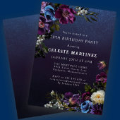 Invitation Moody Purple Flowers 30e anniversaire