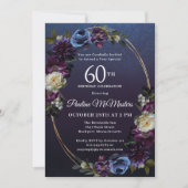 Invitation Moody Purple Flowers 60e anniversaire (Devant)