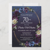 Invitation Moody Purple Flowers 70e anniversaire (Devant)