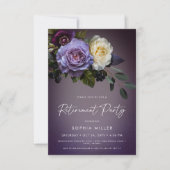 Invitation Moody Purple & Lavender Floral Retraite Party (Devant)