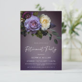 Invitation Moody Purple & Lavender Floral Retraite Party (Debout devant)