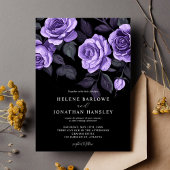 Invitation Moody Purple Rose Floral Dark Gothique Mariage