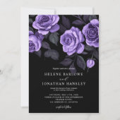 Invitation Moody Purple Rose Floral Dark Gothique Mariage (Devant)