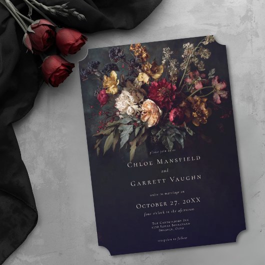 Invitation Moody Romantic Dark Floral Gothic Wedding