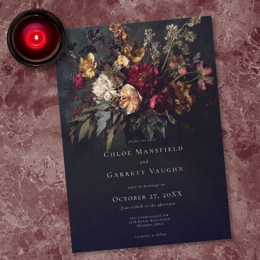 Invitation Moody Romantic Dark Floral Gothic Wedding