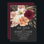Invitation Moody Romantic Floral Mariage<br><div class="desc">Elégant,  moderne,  boho chic,  moody romantique floral bordeaux,  terre cuite et mariage noir invitation tout-en-un avec d'adorables aquarelles fleurs rose et l'herbe de pampas. Ajoutez les détails mariages à l'arrière !</div>