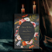 Invitation Moody romantique gothique foncé gras Mariage flora