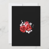 Invitation Moody Rouge Rose Floral Mariage noir (Dos)