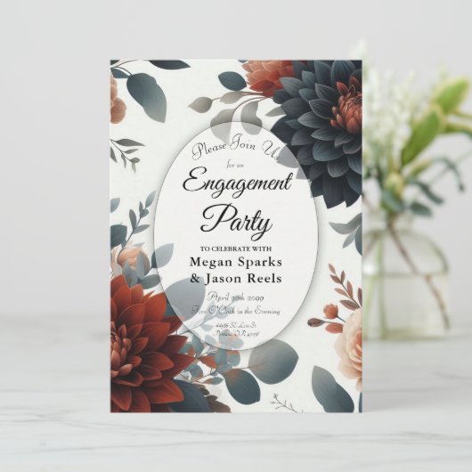 Invitation Moody Rustic Fall Florals (Debout devant)