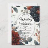 Invitation Moody Rustic Fall Florals Wedding (Devant)