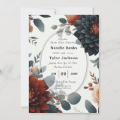 Invitation Moody Rustic Fall Florals Wedding (Devant)