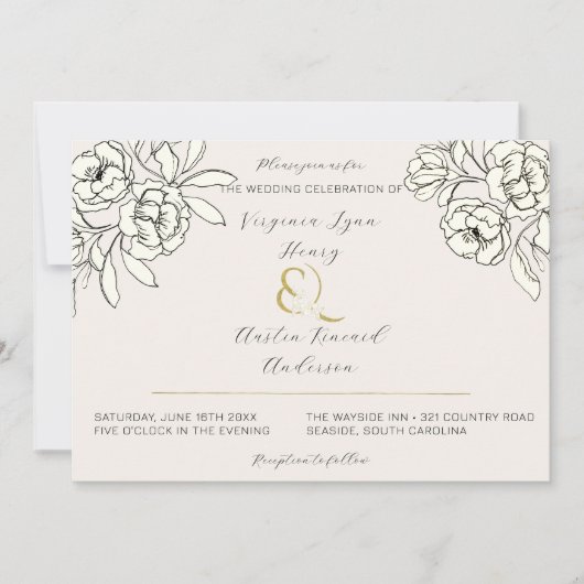 Invitation Moody Smoked Gold Ampersand (Devant)