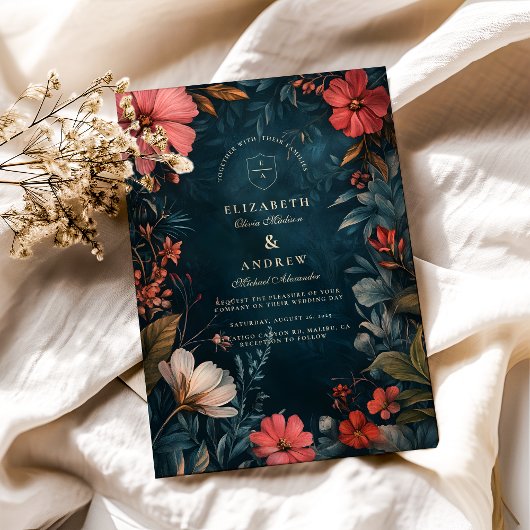 Invitation Moody Victorian Floral Mariage