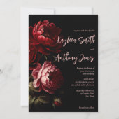 Invitation Moody vintage fleurs mariage (Devant)