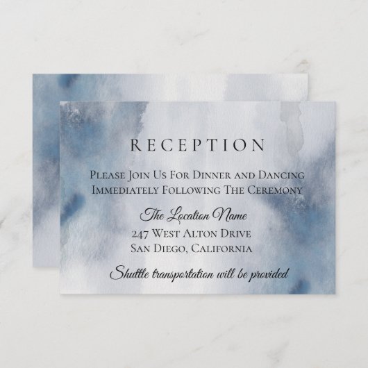 Invitation Moody Watercolor Laver Réception de mariage (Devant / Derrière)