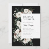 Invitation Moody Winter Floral Fête des mariées (Devant)