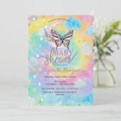 Invitation Moon Butterfly Stars & Clouds Tie Dye Baby Shower  (Debout devant)